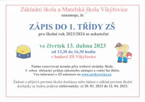 Zápis do 1. třídy